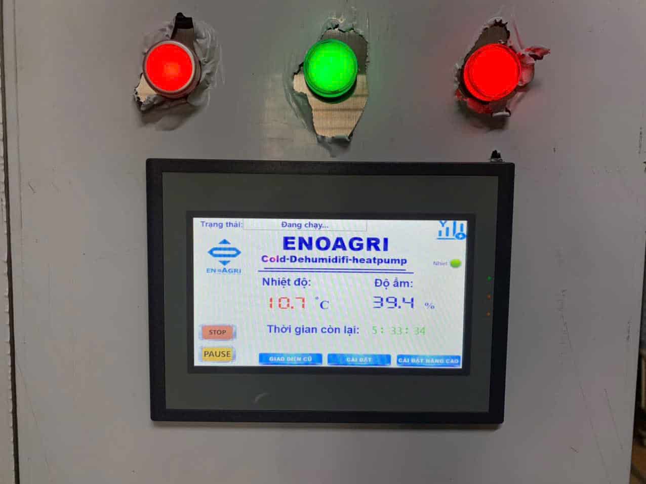 bảng điều khiển máy sấy lạnh enoagri