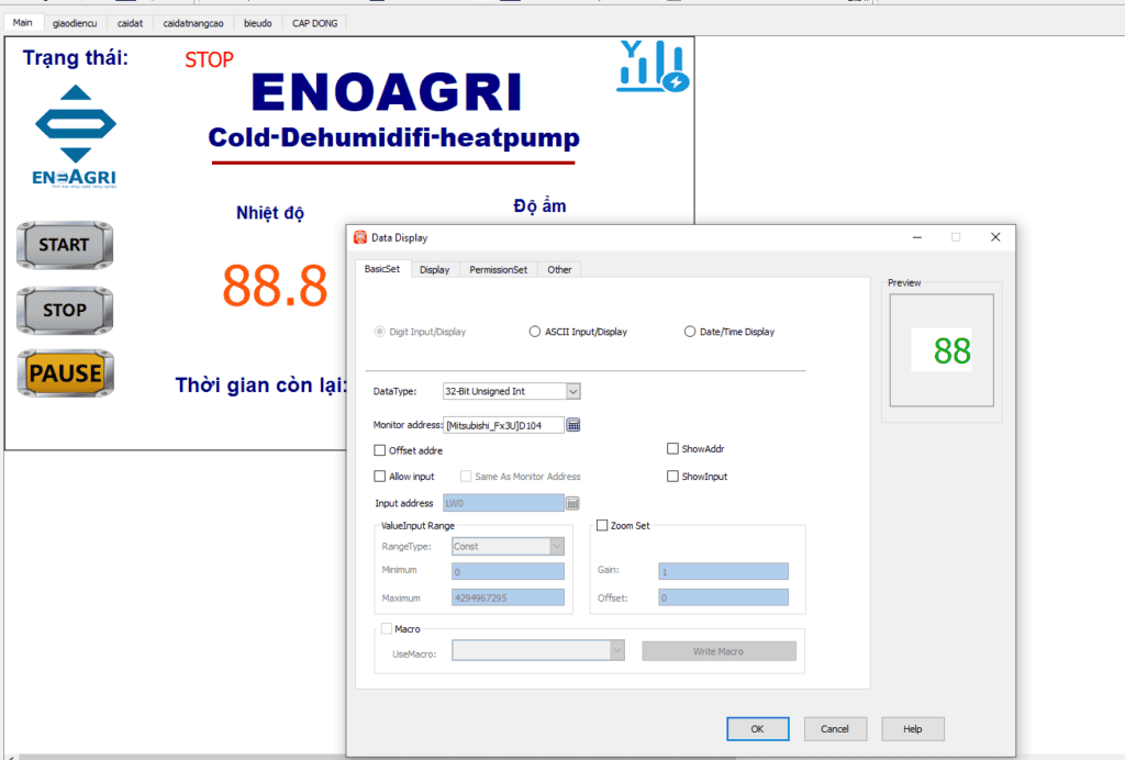 HMI máy sấy lạnh enoagri