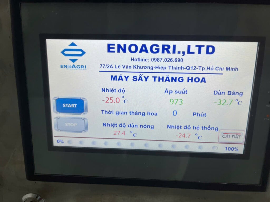 Máy thăng hoa đang vận hành